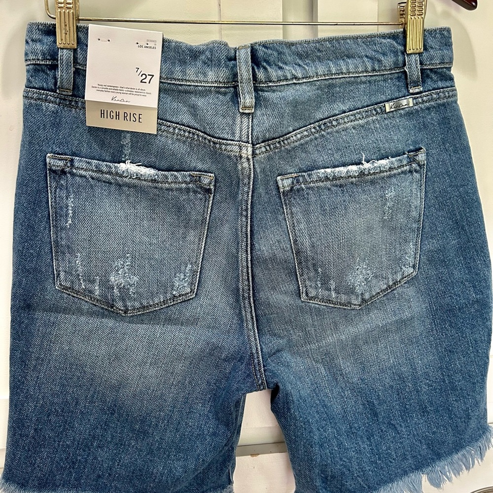 Kancan High Rise Distressed Shorts 7/27 - Picture 2 of 3